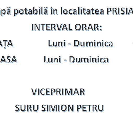 Anunt furnizare apa